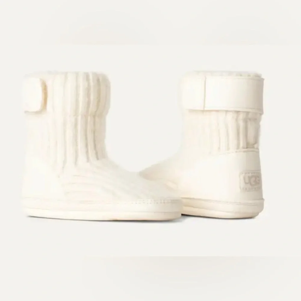 NEW UGG SKYLAR CREAM PULL ON BOOTIES SLIPPERS UNISEX BABY SZ M 12-18 MONTHS GIFT